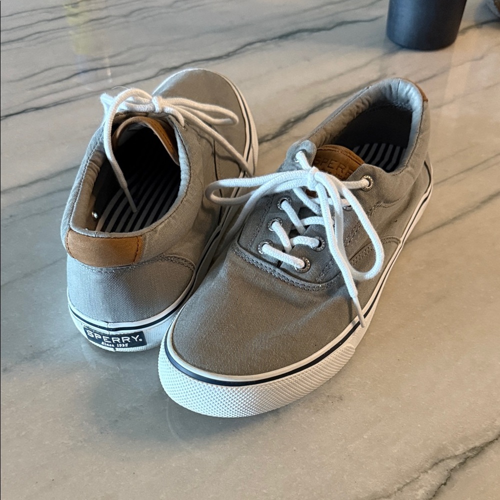 Sperry Men's Gray Canvas Lace-Up Sneakers